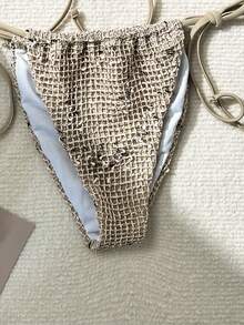 Textured Mesh Fabric Wrapped Bikini Set Summer
