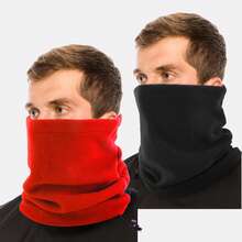 2入組男士可調節絨面帽、圍頸保暖器、3合1多功能圍巾 - 彩色 - 查看 2