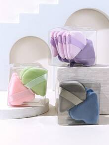 baopinger 10/套:灰藍色超柔粉撲、定妝粉撲、豎絨蜜粉撲、愛心粉撲、三角粉撲、定妝海綿 - 灰色 - 查看 4