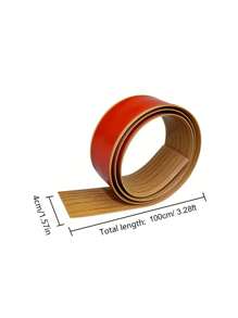 1/2米捲4CM寬PVC自粘式木地板均高條、踢腳線和門檻條，背面帶有可修剪的膠粘貼，可用作門縫飾條，地面隔斷和裝飾 - 黃色 - 查看 4