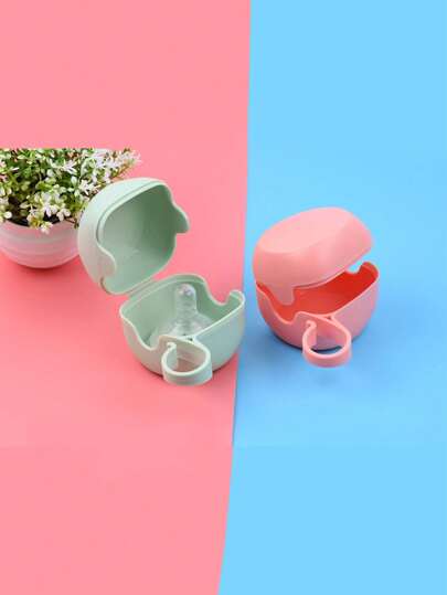 多功能可攜式嬰兒奶嘴安撫器牙膠玩具收納盒帶掛鉤,收納奶嘴、牙膠和玩具