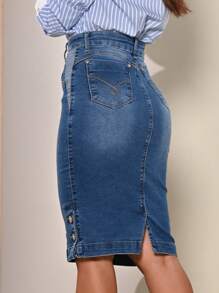 Women Denim Skirts - Blu lavato medio - Visualizzare 2