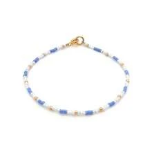 Ins Style European And American Vintage Fashion Blue Purple Beads Woven Handmade Fine String Bracelet For Women/Girls
