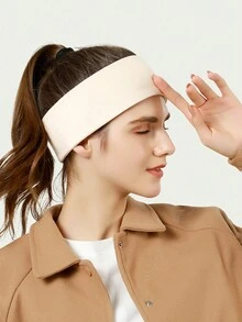 Women's Outdoor Headband, Windproof, Sweat Absorbent, Widened, All-Match Sports Headband - White - View 1