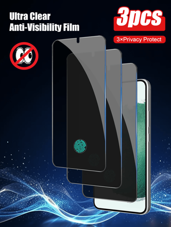 3 件套，隐私屏幕保护玻璃，相机保护膜，防刮，防碎边缘，兼容三星 Galaxy A16/A36/A56/A06/A14/A15/A34/A35/A54/S23 FE/S23 FE/S24 FE/S25 Ultra/S25/A17/S25 Edge 等