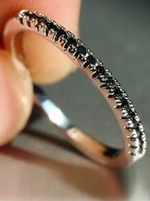 1 件简约优雅锆石戒指、新娘承诺订婚诞生石戒指、周年纪念戒指、情人节礼物 - 小戒指 - 查看 19