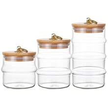 1pc Glass Sealed Jar For Kitchen Storage, Candy, Grains, Snacks - White - View 1