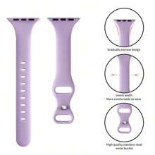 Compatível com Pulseira de Apple Watch 38mm, 40mm, 41mm, 42mm, 44mm, 45mm, 46mm, 49mm, Compatível com Apple Watch Series Ultra/Ultra 2 10/9/8/7/6/5/4/3/2/1 SE, Pulseira Esportiva de Silicone Fina e Estreita Substituível, Feminina