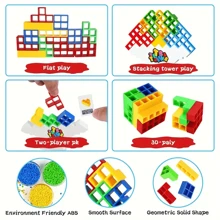 16pcs Colorful Balancing Block Game - Educational Desktop Table Game For Children, Family Board Game, Party, Random Colors - Multicolor - View 5