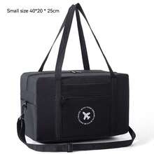 1pc Large Capacity Short Haul Shoulder Travel Bag For Boarding, Waterproof Foldable Luggage Storage Bag - Black - View 5