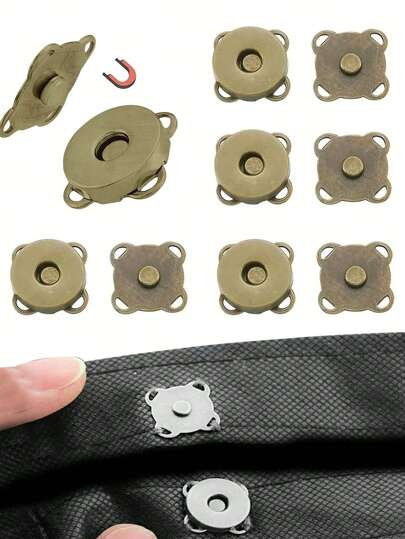 4/8Pcs Magnetic Snaps Buttons, Plum Magnetic Snap Closures For Purses Bags Clothes Handbags Scrapbooking, Magnetic Purse Closure Fasteners, Sewing On Magnetic Snaps For DIY Craft (18mm)