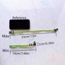 家用寵物貓/狗反光貼紙布項圈帶鈴鐺,1入組 - 粉色 - 查看 2