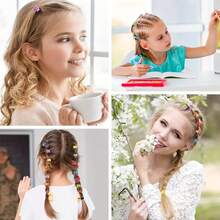 20入組迷你花冠心形魚兔蝴蝶髮夾爪夾髮飾品,適用於女孩 - 彩色 - 查看 9