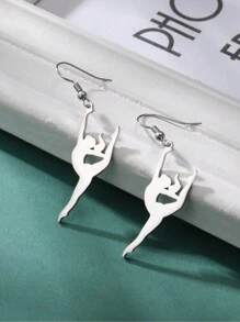 1對女士不鏽鋼體操造型吊墜耳環,簡約運動風格首飾,聖誕禮物 - 體操 - 查看 12