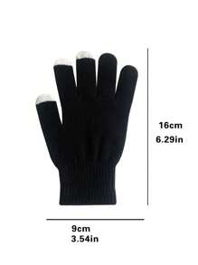 1對適合5-12歲兒童的保暖冬手套,適合戶外徒步旅行,騎自行車,攀岩,日常使用,輕巧,適用於男孩和女孩,具有觸控屏幕功能 - 黑色 - 查看 2