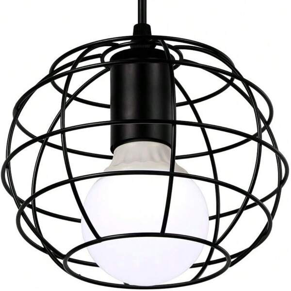 Lámparas Colgantes Negras E27*1 Lámpara Colgante Industrial Con Bombillas Led Luz Cálida/luz