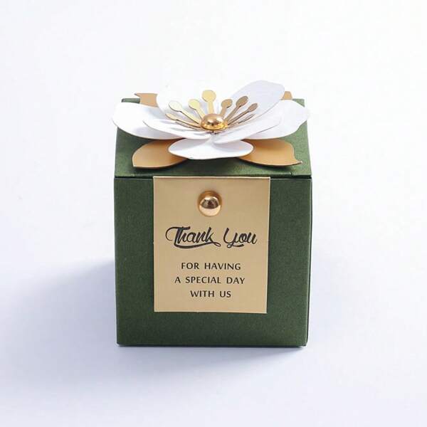 5Pcs Square Wedding Candy Box Exquisite Little Flower Creative Flower Gift Box Wedding Favors Packing Box Party Supplies