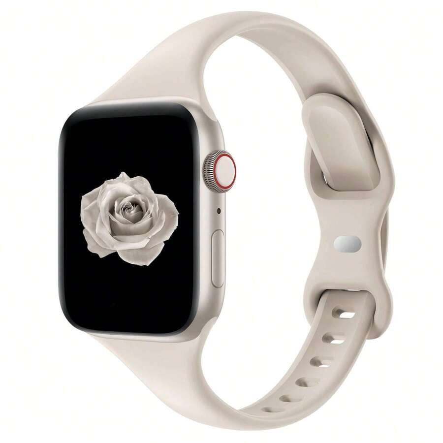 Kompatybilny z paskiem Apple Watch 38 mm 40 mm 41 mm 42 mm 44 mm 45 mm 46 mm 49 mm, kompatybilny z Apple Watch Series Ultra/Ultra 2 10/9/8/7/6/5/4/3/2/1 SE, ultracienki wąski miękki silikonowy pasek sportowy dla kobiet