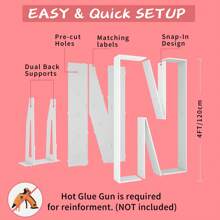 Marquee Light Up Letters, 4FT Marquee Letters, Mosaic Letters For Balloons, Mosaic Balloon Frame, Giant Letters For Birthday Engagement Wedding Party Decoration - Letter N - View 5