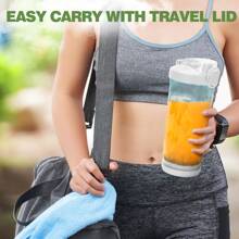 Portable Blender, Personal Blender For Shakes And Smoothies USB Rechargeable 600ml Mini Blender With 6 Blades And To Go Cup For Sports Travel Gym - White - View 5