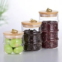 1pc Glass Sealed Jar For Kitchen Storage, Candy, Grains, Snacks - White - View 10