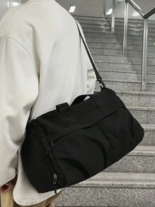 休闲包、旅行包、手提行李包、运动训练瑜伽包、干湿分离、男士商务旅行斜挎包、单肩包、多功能、防水、适合旅行运动、时尚、斜挎包、单肩包、假日旅行必备品、大学生书包、送给男朋友的夏季礼物、男士礼物 - 黑色 - 查看 1