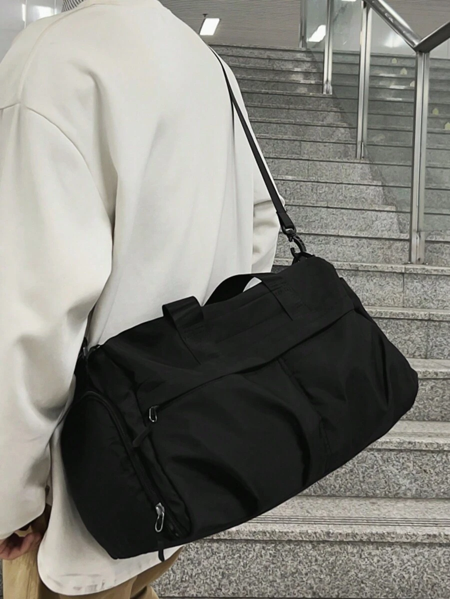 休闲包、旅行包、手提行李包、运动训练瑜伽包、干湿分离、男士商务旅行斜挎包、单肩包、多功能、防水、适合旅行运动、时尚、斜挎包、单肩包、假日旅行必备品、大学生书包、送给男朋友的夏季礼物、男士礼物 - 黑色 - 查看 1