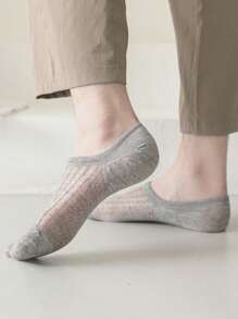 7雙/套男用透明條紋低筒襪子,網佈設計,通風,隱形,船襪 - 彩色 - 查看 1