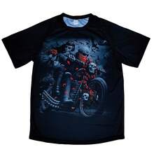 PRO THOR Men's Motorcycle Skull Print T-Shirt - Black - View 3