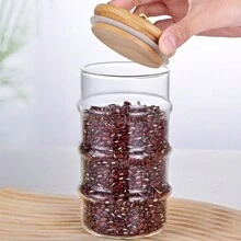 1pc Glass Sealed Jar For Kitchen Storage, Candy, Grains, Snacks - White - View 6