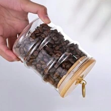 1pc Glass Sealed Jar For Kitchen Storage, Candy, Grains, Snacks - White - View 4