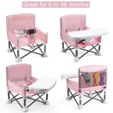 Silla Periquera Para Bebe Alimentacion Portatil Plegable - Rosa - Ver 2