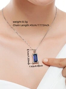 1串華麗的女用立方氧化鋯項鍊吊墜,適用於情人節禮物、婚禮訂婚紀念日派對珠寶 - 1# - 查看 5