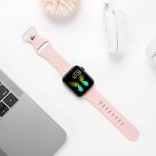 1 件男女通用时尚休闲单色硅胶扣表带,兼容 38 毫米 40 毫米 41 毫米 45 毫米 46 毫米 44 毫米 42 毫米 49 毫米,柔软舒适防水腕带,兼容 Series SE8/7/6/5/4/3/2/1 替换智能手表表带配件 - 粉色 - 查看 3