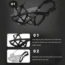 Dog Outdoor Muzzle - Anti-Bite Dog Muzzle - Stops Barking And Chewing - Comfortable And Breathable - Black - View 8