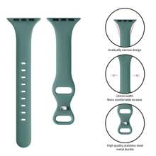 Compatível com Pulseira do Apple Watch 38mm 40mm 41mm 42mm 44mm 45mm 46mm 49mm, Compatível com Apple Watch Series Ultra/Ultra 2 10/9/8/7/6/5/4/3/2/1 SE, Pulseira Esportiva de Silicone Estreita e Ultrafina de Substituição para Mulheres