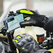 摩托車手套冬季保暖防風防水男士摩托車騎行手套觸摸螢幕摩托越野滑雪手套 - 綠色 - 查看 9