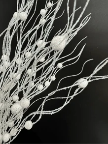 1 pièce/4 pièces/8 pièces Branche de plante artificielle blanche scintillante avec baies, fleur artificielle mignonne pour décoration de maison, adapté pour le festival, le mariage, la fête, la maison, la table à manger, la chambre à coucher, cadeau de Noël, accessoires de décoration en rotin DIY, décoration de sapin de Noël et plante de Noël, décoration d'Halloween, décoration de Noël d'intérieur et d'extérieur, décoration de chambre