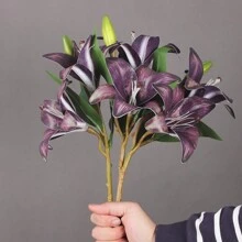 1朵人造百合花,多種顏色可選 - 紫色 - 查看 1