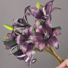 1朵人造百合花,多種顏色可選 - 紫色 - 查看 6