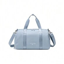 可折叠手提行李袋周末过夜度假行李旅行行李袋大容量运动瑜伽健身房健身衣服收纳袋旅行袋 - 藍色 - 查看 5