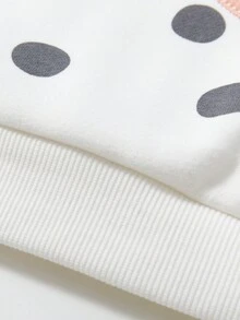 Young Girl Plush Long Sleeve Sweatshirt, Cartoon Panda Zipper Bag, Pullover Round Neck Sweatshirt - White - View 8