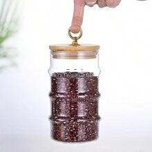 1pc Glass Sealed Jar For Kitchen Storage, Candy, Grains, Snacks - White - View 8