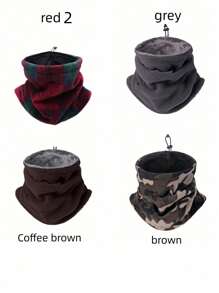 1 Pieza Cuello De Invierno Grueso De Forro Polar Para Exteriores Contra Viento, Polvo Y/o Para Mantenerse Caliente. Adecuado Para Montar, Esquiar, Patinar, Acampar. También Puede Utilizarse Como Mascarilla Y/o Diadema