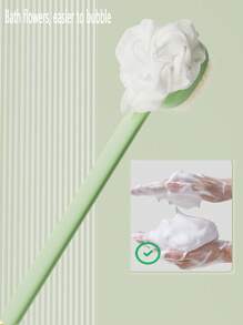 1入奢華風格浴刷,360度自助背部擦洗器,適用於長手柄軟毛刷身,理想的淋浴神器,創造豐富的泡沫,能按摩長柄浴刷使用者的背部 - 綠色 - 查看 5