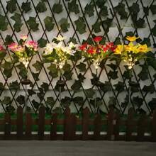 新款led別墅花園裝飾戶外防水地燈草坪模擬花燈7頭太陽能蘭花燈 - 粉色 - 查看 8