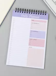 Bloco De Notas Encadernado Em Espiral Engrossado Com Capa Flip Para Planejamento Diário De Estudantes, Diário Simples De Memorandos