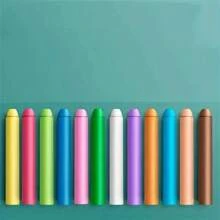 12/24 支无尘水溶性粉笔，彩色可擦粉笔，适用于学校、教师、黑板使用（颜色随机），学校用品，返校 - 彩色 - 查看 5