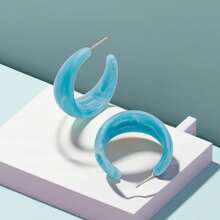 1對/2入組甜美清新時尚c形有機玻璃耳環,女士專用 - C型時尚耳環 - 查看 9