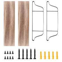 Large Rustic Industrial Pipe Wall Floating Shelf Wooden Storage Shelving Unit - màu nâu - Xem 8